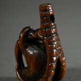 Wooden netsuke ‘Monkey in eagle's claw’ with inlai… - photo 2