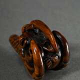 Wooden netsuke ‘Monkey in eagle's claw’ with inlai… - photo 4