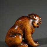 Boxwood netsuke ‘Tiger’ with inlaid brass eyes, Ja… - photo 2