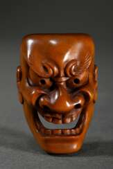 Buchsbaum Netsuke "Beshimi Maske", sign. Sosai mit…