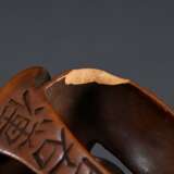 Boxwood netsuke ‘Daikoku mask’, signed Deme Uman 出… - photo 3