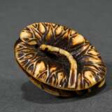 Deer horn Manju netsuke ‘Loquats, persimmons and b… - photo 2