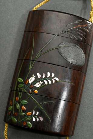 Dark wood inro with green and black lacquer decora… - photo 4 Dark wood inro with green and black lacquer decora… - photo 4