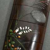 Dark wood inro with green and black lacquer decora… - photo 4