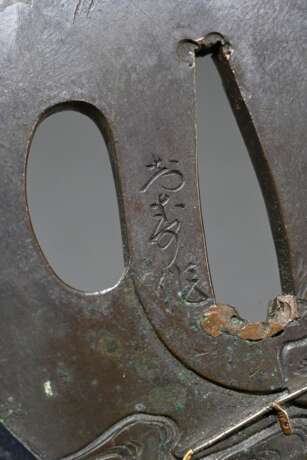 Very fine shibuichi tsuba ‘Taikôbô fishing under a… - photo 3