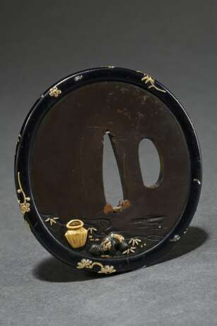Very fine shibuichi tsuba ‘Taikôbô fishing under a… - photo 4