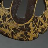 Iron tsuba in mokko form with flat gold inlays dep… - photo 4