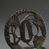 Iron tsuba with brass inlays and positive silhouet… - photo 2