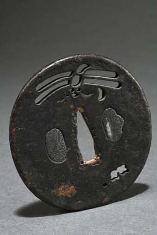 Iron tsuba with negative silhouette ‘dragonfly’, E… - photo 1