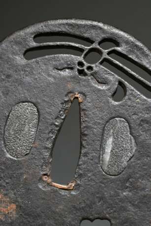 Iron tsuba with negative silhouette ‘dragonfly’, E… - photo 3