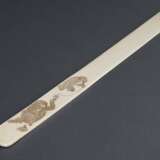Japanese ivory folding knife with delicate engravi… - photo 2