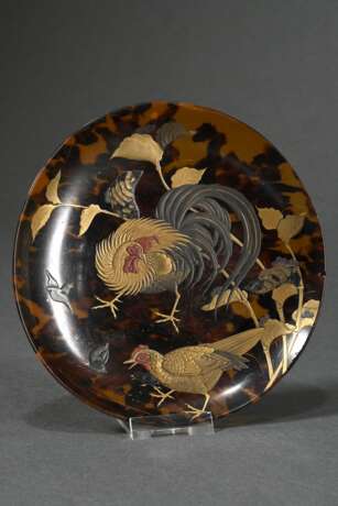 Japanese tortoiseshell plate with delicate lacquer… - photo 1 Japanese tortoiseshell plate with delicate lacquer… - photo 1