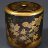 Natsume tea caddy with gold decoration ‘Chrysanthe… - photo 1