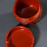 Rotlack Natsume Teedose mit Schnitzlack "Blumen un… - Foto 4