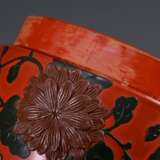 Rotlack Natsume Teedose mit Schnitzlack "Blumen un… - Foto 6