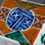 Square Kutani Koro with openwork copper lid, colou… - photo 6