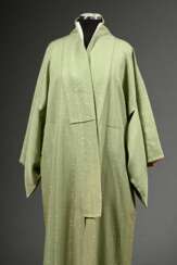 Matcha grüner Seiden Kimono mit gebatikter Teezere…