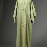 Matcha green silk kimono with batik tea ceremony p… - фото 2