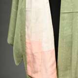 Matcha green silk kimono with batik tea ceremony p… - фото 5