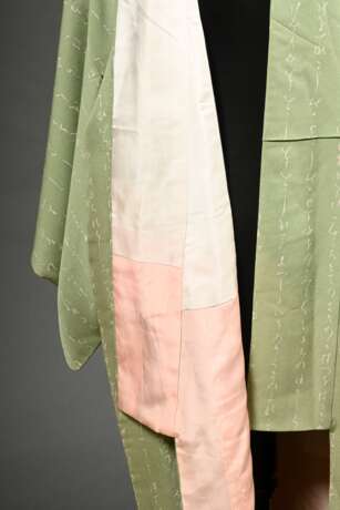 Matcha green silk kimono with batik tea ceremony p… - фото 5 Matcha green silk kimono with batik tea ceremony p… - фото 5