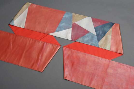 Rare fukuro obi made of different coloured silk el… - photo 1 Rare fukuro obi made of different coloured silk el… - photo 1
