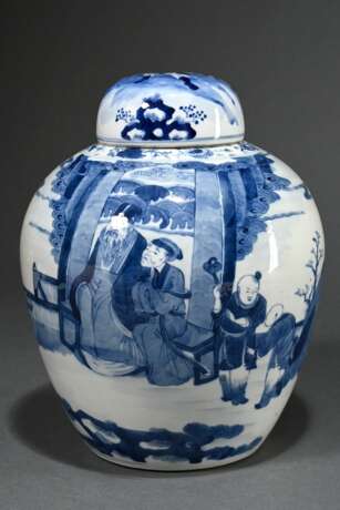 Chinesischer Porzellan Topf mit Stülpdeckel und Bl… - Foto 1