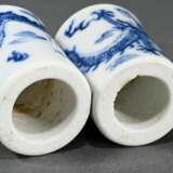 Pair of knobs from a scroll with underglaze blue d… - фото 3