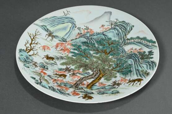 Large Chinese porcelain plate with Famille Verte d… - photo 2 Large Chinese porcelain plate with Famille Verte d… - photo 2