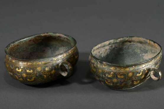2 museum-quality bronze eartrays in the Han style … - photo 2 2 museum-quality bronze eartrays in the Han style … - photo 2