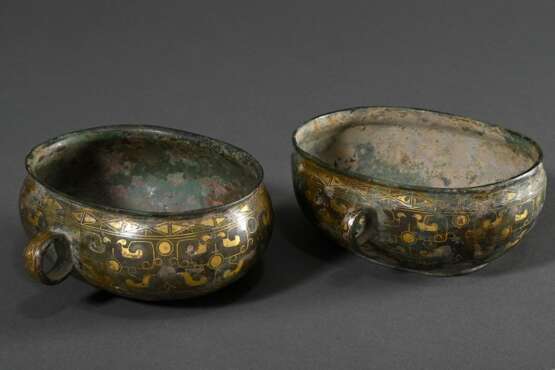 2 museum-quality bronze eartrays in the Han style … - photo 3 2 museum-quality bronze eartrays in the Han style … - photo 3