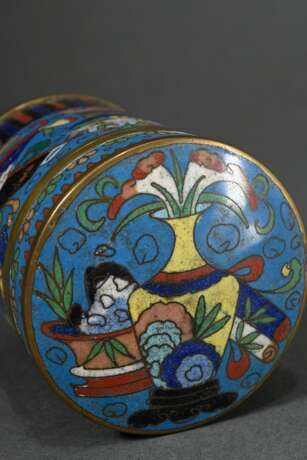 Cylindrical cloisonné box ‘Scholarly Objects’ on t… - photo 4 Cylindrical cloisonné box ‘Scholarly Objects’ on t… - photo 4