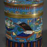 Cylindrical cloisonné box ‘Scholarly Objects’ on t… - photo 5