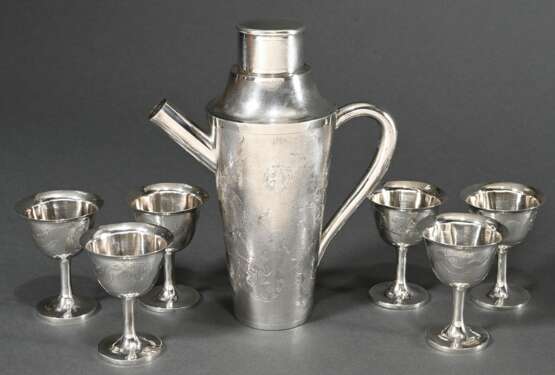 7-piece Chinese cocktail set with engraved dragon … - photo 1 7-piece Chinese cocktail set with engraved dragon … - photo 1