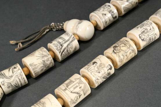 Mala made of 18 cylindrical bone beads and pumpkin… - фото 1 Mala made of 18 cylindrical bone beads and pumpkin… - фото 1