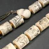 Mala made of 18 cylindrical bone beads and pumpkin… - фото 1