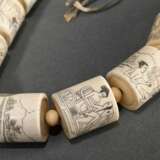 Mala made of 18 cylindrical bone beads and pumpkin… - фото 3