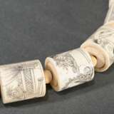 Mala made of 18 cylindrical bone beads and pumpkin… - фото 4