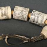 Mala made of 18 cylindrical bone beads and pumpkin… - фото 5