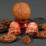 9 Various Chinese carvings: 6 fruit pits ‘Erotic M… - фото 2