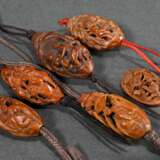 9 Various Chinese carvings: 6 fruit pits ‘Erotic M… - фото 5