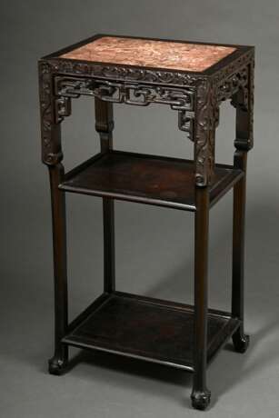 Square blackwood stand with finely carved frame an… - фото 1 Square blackwood stand with finely carved frame an… - фото 1