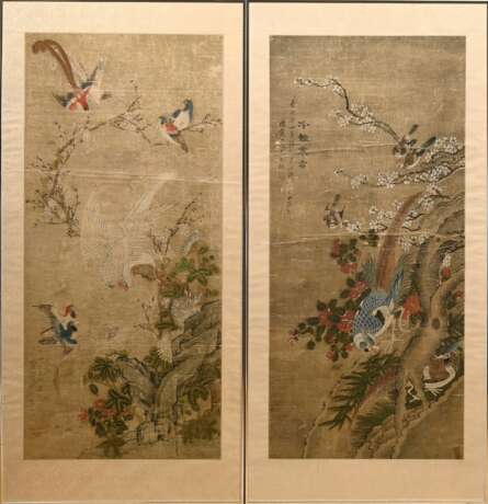 Pair of paintings after MaYü-Bo, ‘Phoenix Pair and… - photo 1 Pair of paintings after MaYü-Bo, ‘Phoenix Pair and… - photo 1