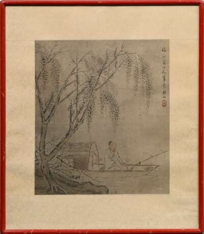 ‘Man in a Boat’, ink drawing on paper under glass,… - photo 2 ‘Man in a Boat’, ink drawing on paper under glass,… - photo 2