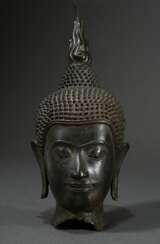 Buddha head with a beautiful, serene expression in…