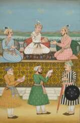 Sehr feine Miniaturmalerei im Mogul Stil "Shah Jah…