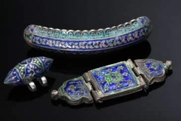 3 Diverse Teile indischer Schmuck mit blaugrüner E…