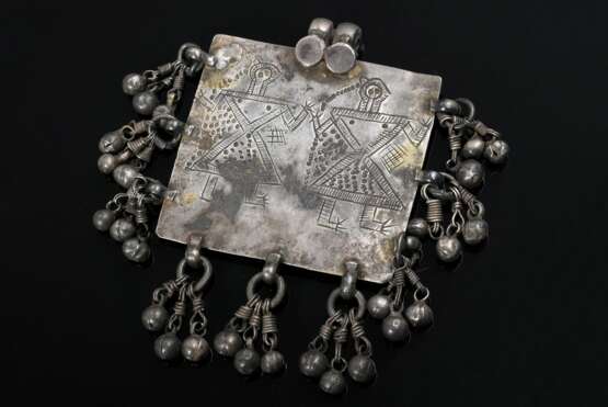 Archaic Indian fertility amulet made of a rectangu… - photo 1 Archaic Indian fertility amulet made of a rectangu… - photo 1