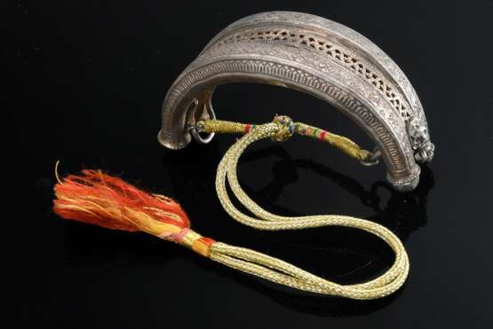 Indian upper arm bracelet made of 2 concave sleeve… - photo 1 Indian upper arm bracelet made of 2 concave sleeve… - photo 1