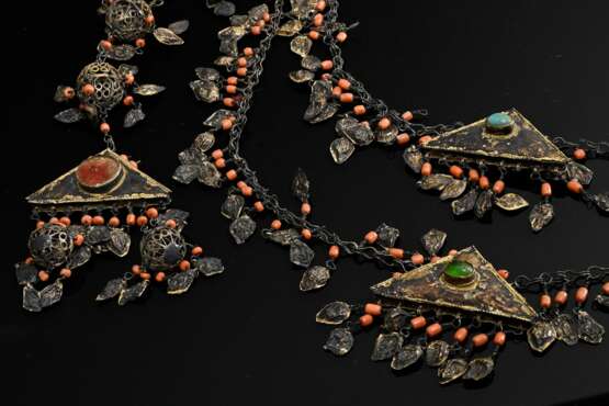 Opulent Uzbek Khiva wedding necklace with ear and … - фото 2 Opulent Uzbek Khiva wedding necklace with ear and … - фото 2
