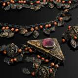 Opulent Uzbek Khiva wedding necklace with ear and … - фото 3
